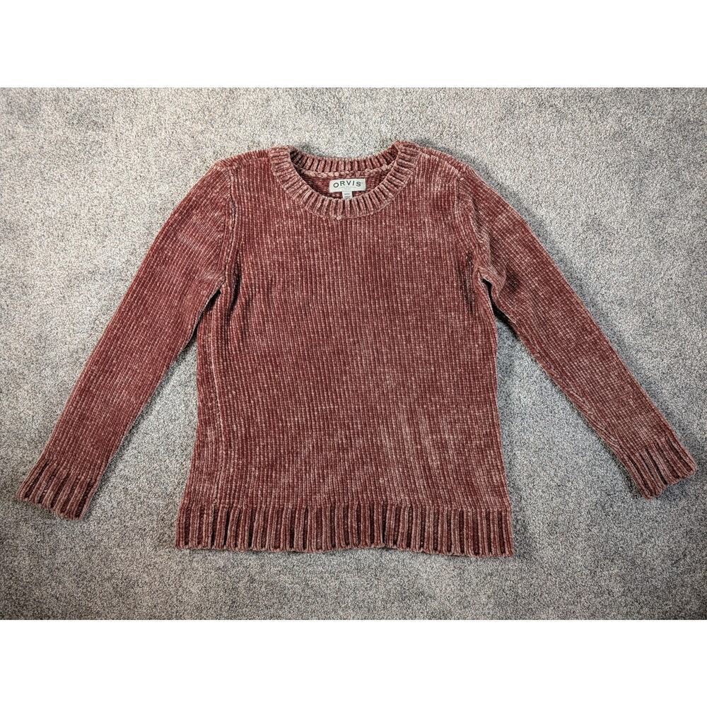Orvis Sweater Womens S Chenille Ribbed Knit Pullover Soft Cozy Warm Retro Lodge